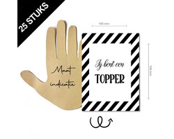 25 stuks positieve wenskaarten zwart wit ''jij bent een topper'' - enkele kaarten A6 excl. enveloppen - kaarten voor waardering van personeel collega's medewerkers voor bedrijven en particulieren toppers schoonmakers secretaresses zorgpersoneel