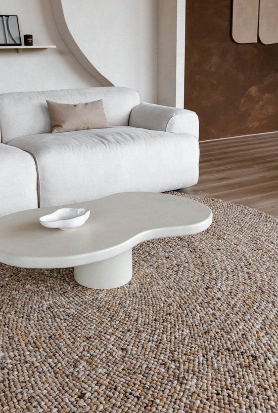 Tapis Rond en Laine Palermo Marron Mélange Eva Interior - Laine - Rond 260 Ø - (XXL)