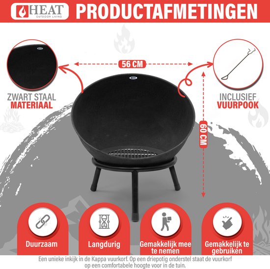 HEAT Outdoor Living Vuurschaal Classic 60 Roest - 60x60x16 cm