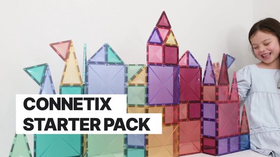 Pack de démarrage Connetix Pastel | Dalles magnétiques | 64 pièces