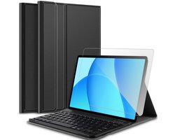 Hoes met toetsenbord geschikt voor Oppo Pad SE (11 inch – 2025) / OnePlus Pad Lite – Screen Protector GlassGuard – Keyboard Book Case Cover Hoesje Zwart & Screenprotector