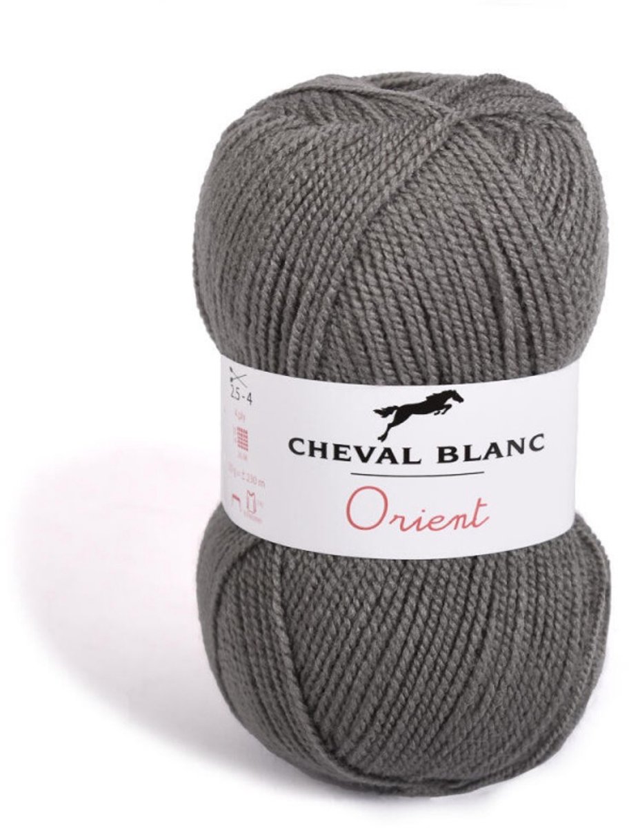 Orient Dun Acrylgaren - 5 bollen van 50 gram - Donker grijs (306) - pendikte 2,5/3 mm.