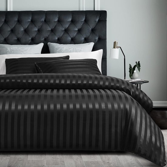 Foto: Luxe beddengoedset 100 microvezelsatijn set van 1 dekbedovertrek 2 kussenslopen 200x220 cm