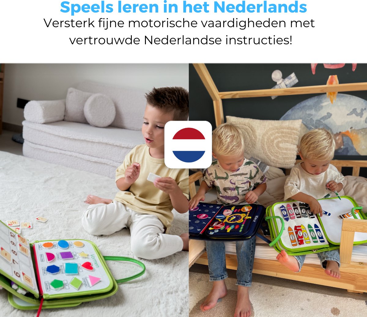 Mauzek® Busy Board Bos - Nederlands - Montessori speelgoed - Activiteitenboek - Sensorisch Speelgoed - Busy Book - Educatief Speelgoed - Peuter Speelgoed - Jongens - Meisjes - Voor in de auto - Voor onderweg - 3 jaar - 4 jaar - 5 jaar - 6 jaar — afbeelding 5