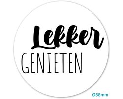 XL Sluitsticker - Sluitzegel – Lekker Genieten - Baksel - Croissant - Cake - Koekjes - Bakkerij - Taarten - Gebak - Koeken - Markt - Wijn - Bier | Kaart – Envelop | Envelop stickers | Leuk inpakken | Bedankt – Dankjewel - Bestellingen | DH Collection