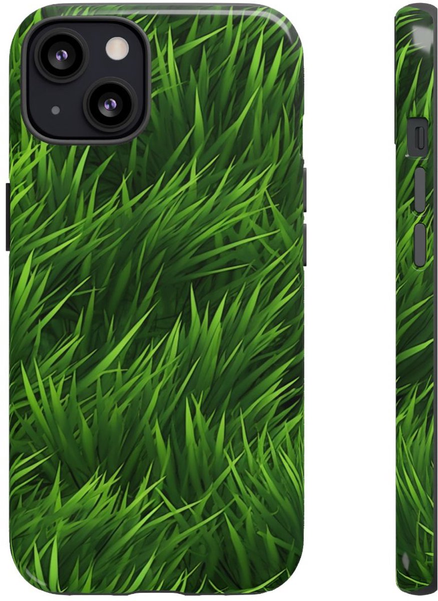 Weelderig Groen Grasstructuur – Telefoonhoesje Geschikt voor iPhone 13
