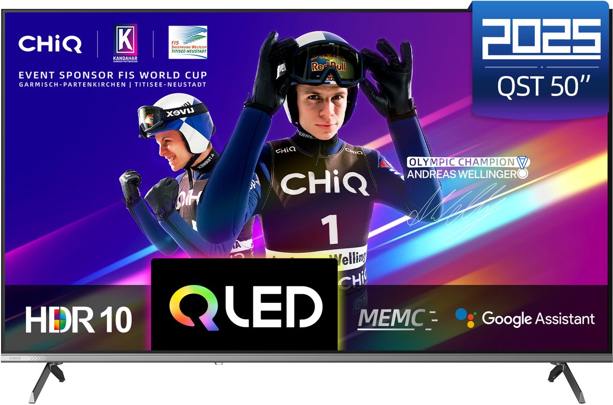 CHiQ U50QST - Smart TV 50 Inch - 4K QLED Google TV - UHD - 2025 Nieuw