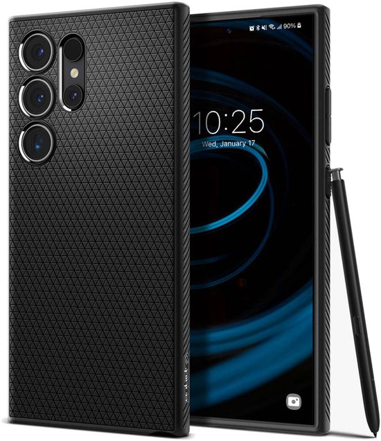 Samsung Galaxy S24 Ultra hoesje TPU flexibel zwart Spigen Liquid Air Armor beschermhoes stoot- en krasbestendig