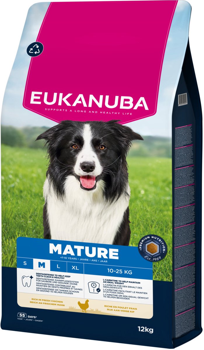 Eukanuba Life Care Dog Mature Medium Hondenvoer Chicken 12 kg