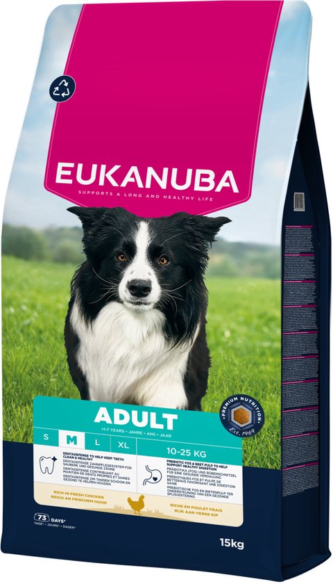 Eukanuba Adult Medium Breed - Hondenbrokken - Kip 15 kg