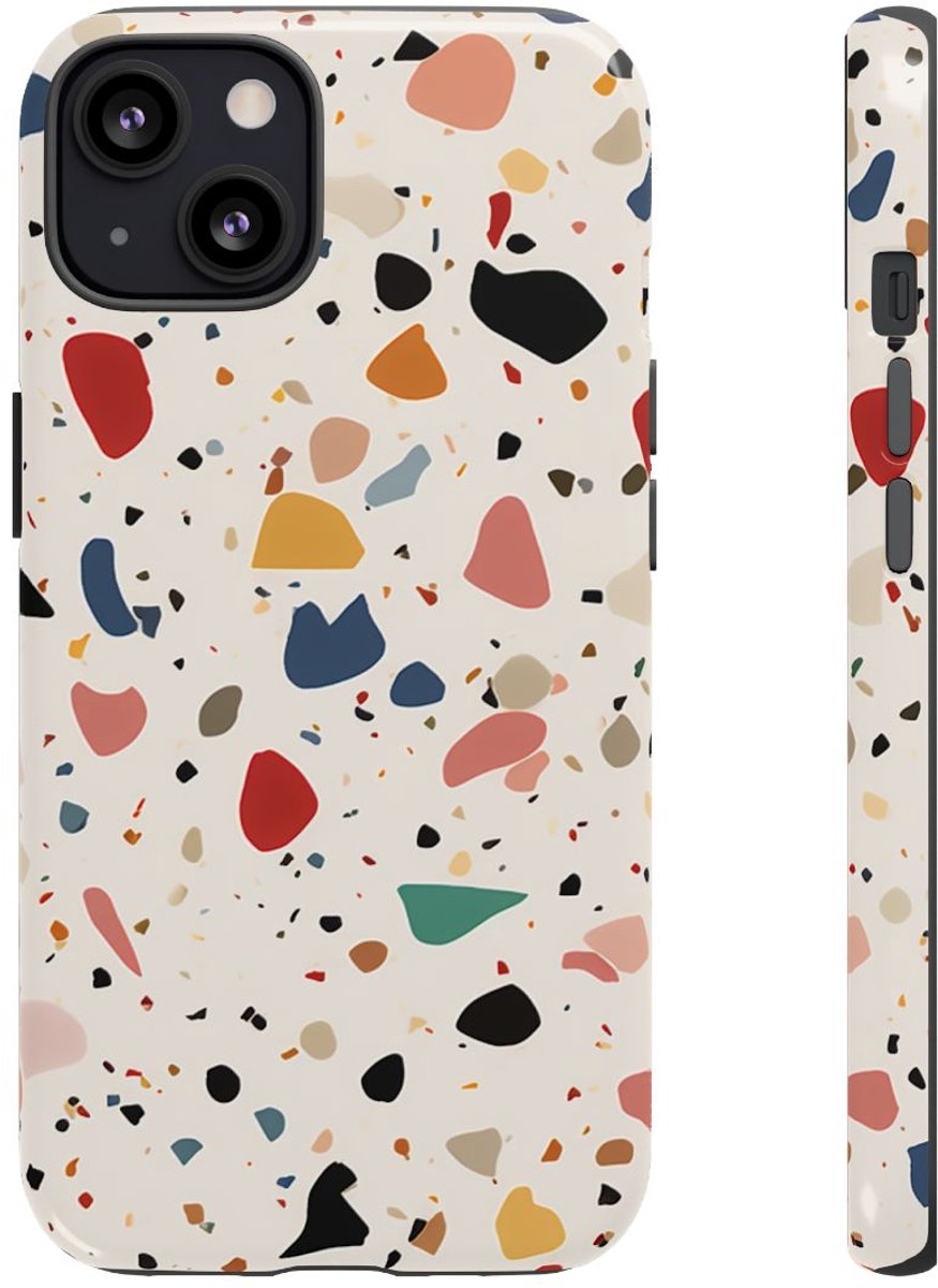 Kleurrijk Terrazzo-Patroon – Telefoonhoesje Geschikt voor iPhone 13