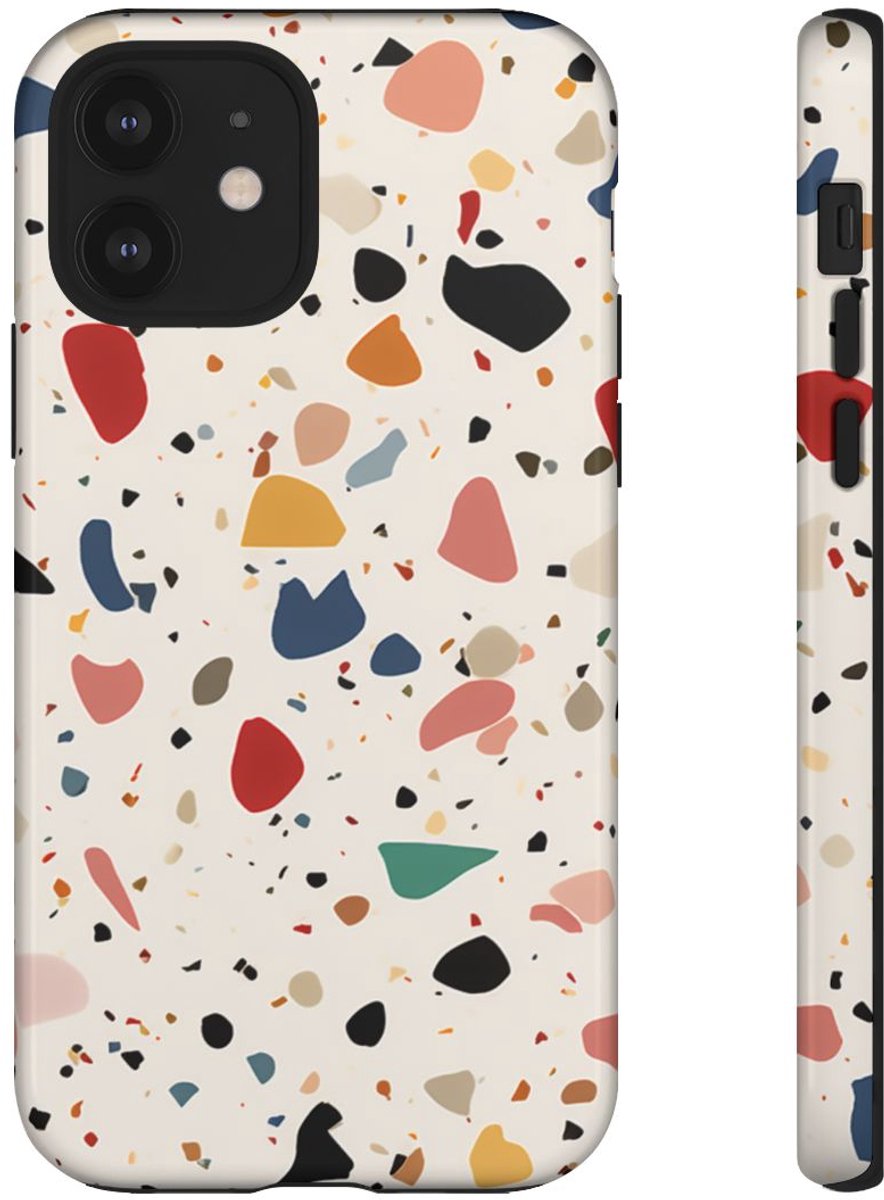 Kleurrijk Terrazzo-Patroon – Telefoonhoesje Geschikt voor iPhone 12