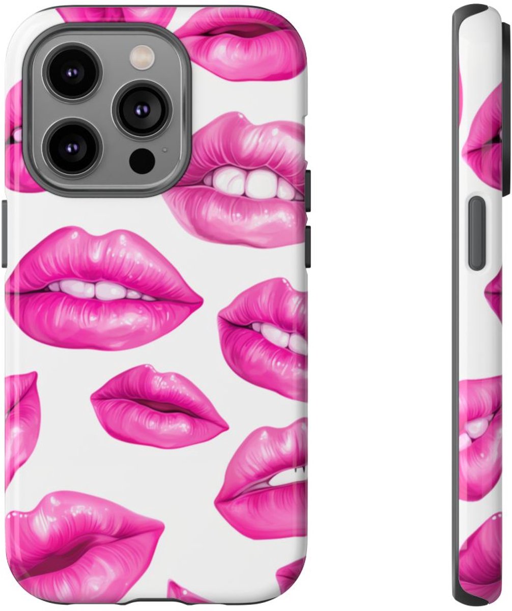 Opvallend Roze Lippenpatroon – Telefoonhoesje Geschikt voor iPhone 14 Pro
