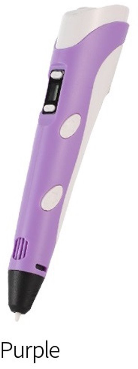 Paarse 3D-penhouder 3m 3 kleuren Nieuwe 3D-pen 3D-printen Kinderpen 1,75 mm filament DIY-tekenen Verjaardag met reiskoffer voor kinderen