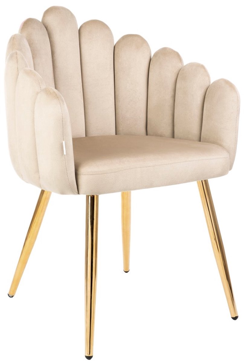 HOMLA - Armchair - LANA - Velours Beige - 56x55x83 cm