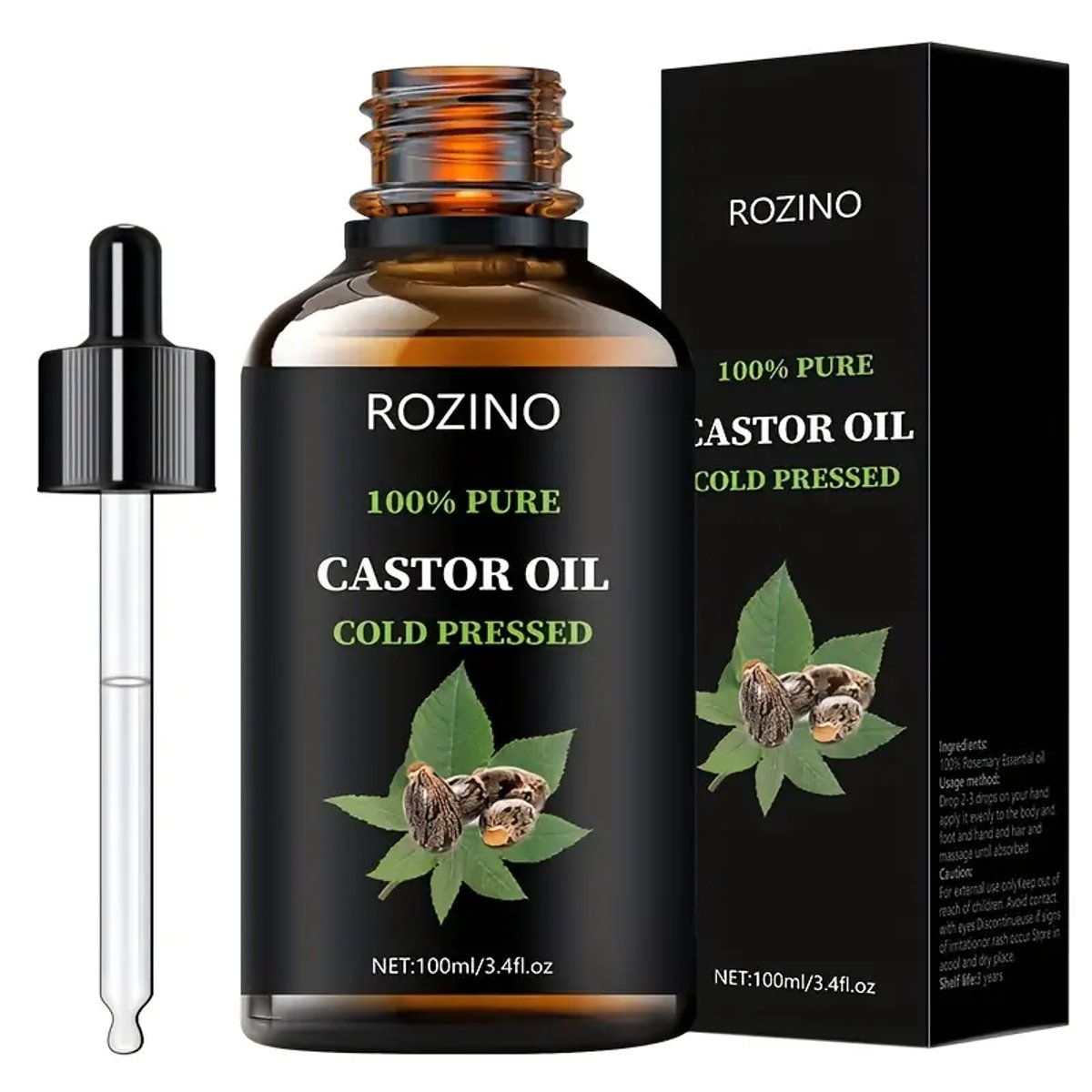 Rozino Castor Olie Cold Pressed 100% Natuurlijk