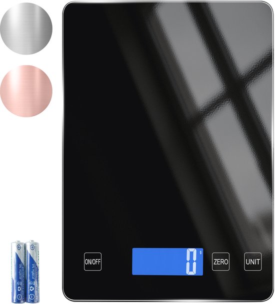 S.old Digitale Keukenweegschaal - Weegschaal Keuken - Kookweegschaal - Incl Batterijen - 1gr tot 10kg - Zwart