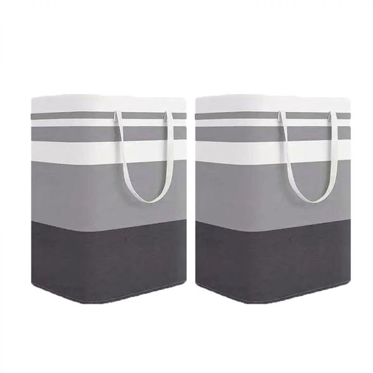 Peysaitr - Wasmand - versterkte handgrepen - 2 x 75L inhoud - Opvouwbaar - Wassorteerder - Waterdicht - 40x30x60cm - Donkergrijs - 2 stuks