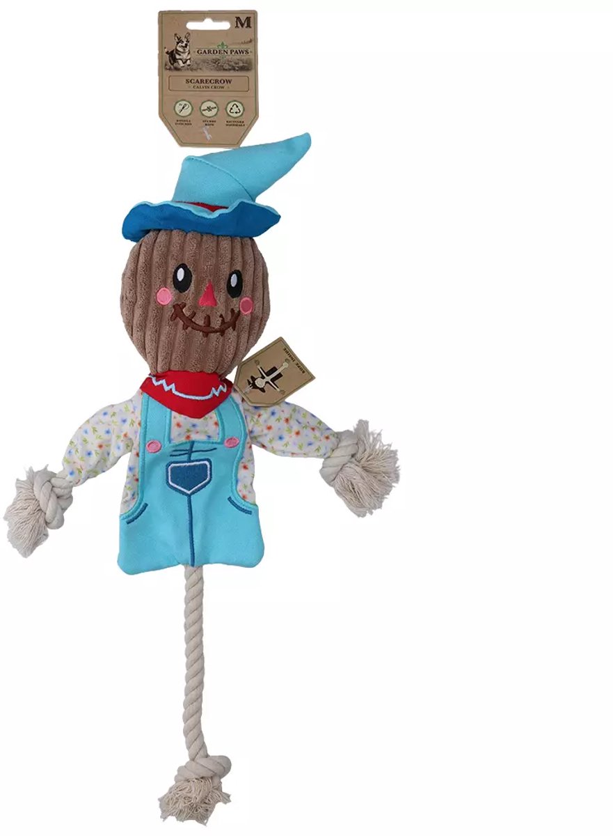 Garden Paws Trektouw M - Extra Stevig Hondentouw - Hondenspeelgoed - Scarecrow Calvin Crow