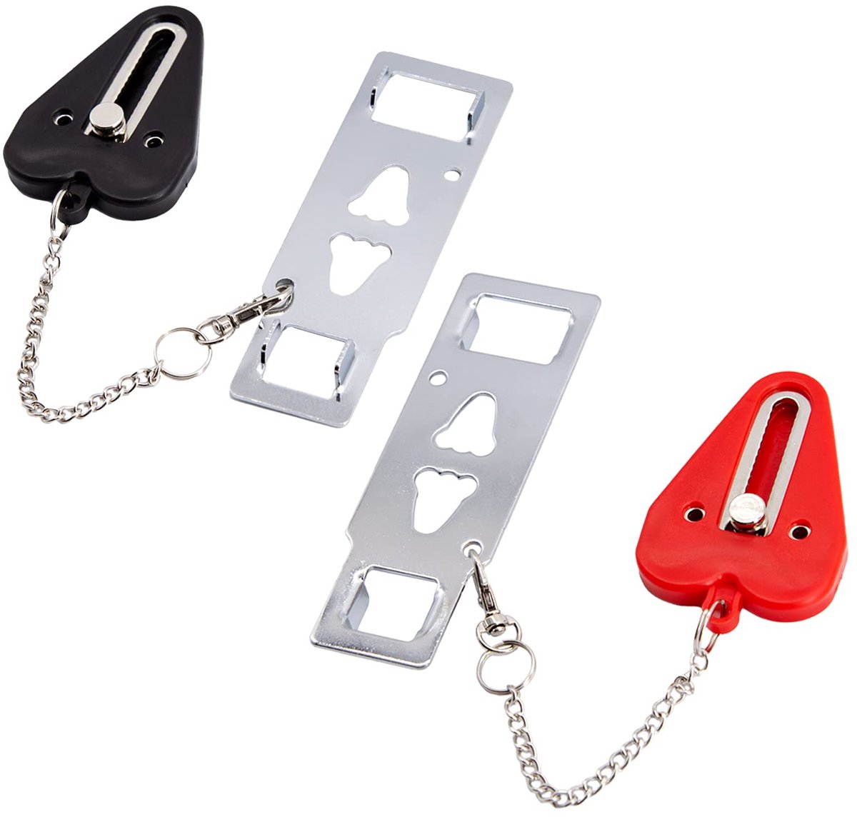 Draagbare deursloten voor beveiliging, verbeterde slaapkamerdeursloten voor beveiliging van appartementen, reisdeursloten, sloten en essentiële benodigdheden voor de slaapzaal (2-pack)