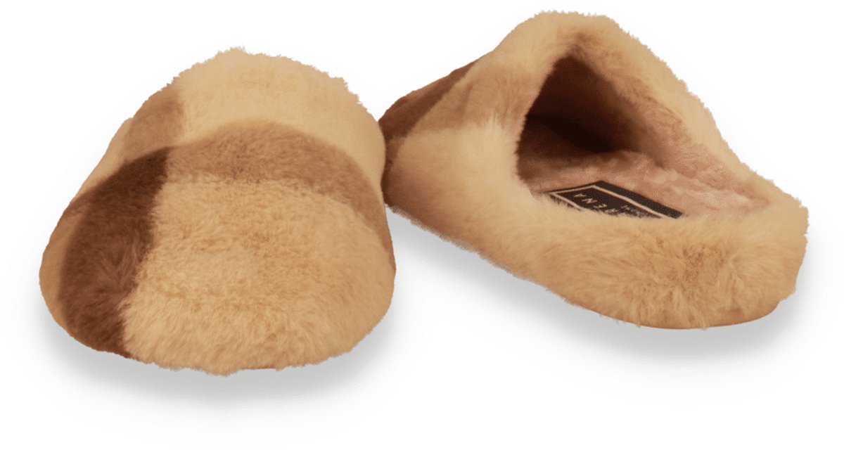 Macarena Dames Pantoffel Ruit | Beige | Maat: 37