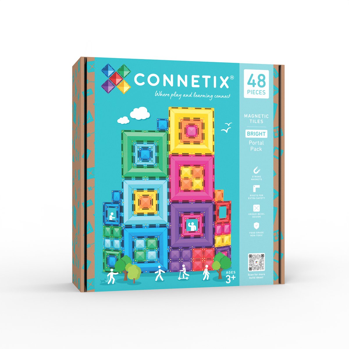 CONNETIX - Magnetisch Tegels - Bright Portaalpakket - 48 stuks - Magnetisch Speelgoed