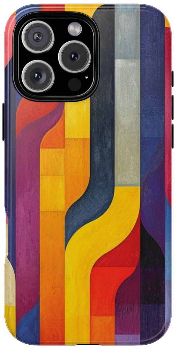 Kleurrijk Abstract Geometrisch Patroon – Telefoonhoesje Geschikt voor iPhone 16 Pro Max