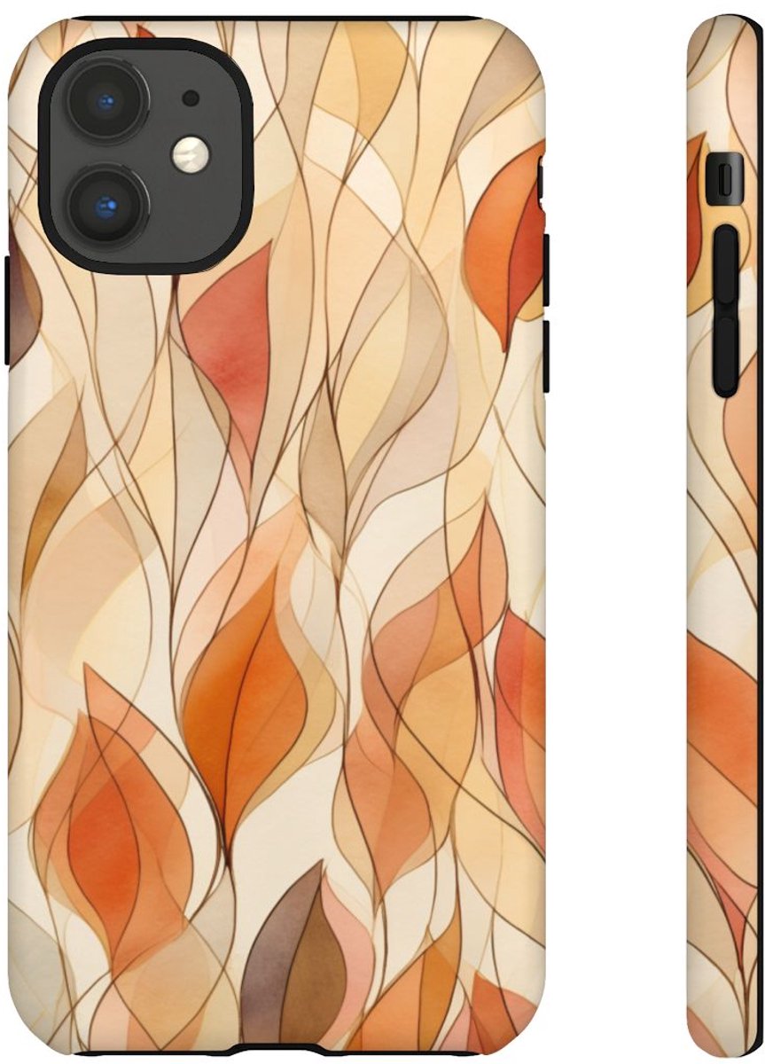 Aquarel Herfstbladeren Patroon – Telefoonhoesje Geschikt voor iPhone 11