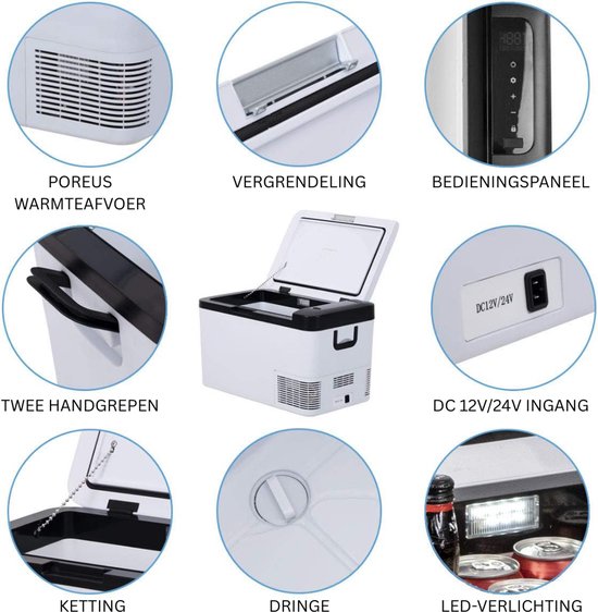 ApexArte® Auto Koelkast - Mini Koelkast - Elektrische Koelbox Elektrisch 12v 230 Volt van Merkloos — afbeelding 4