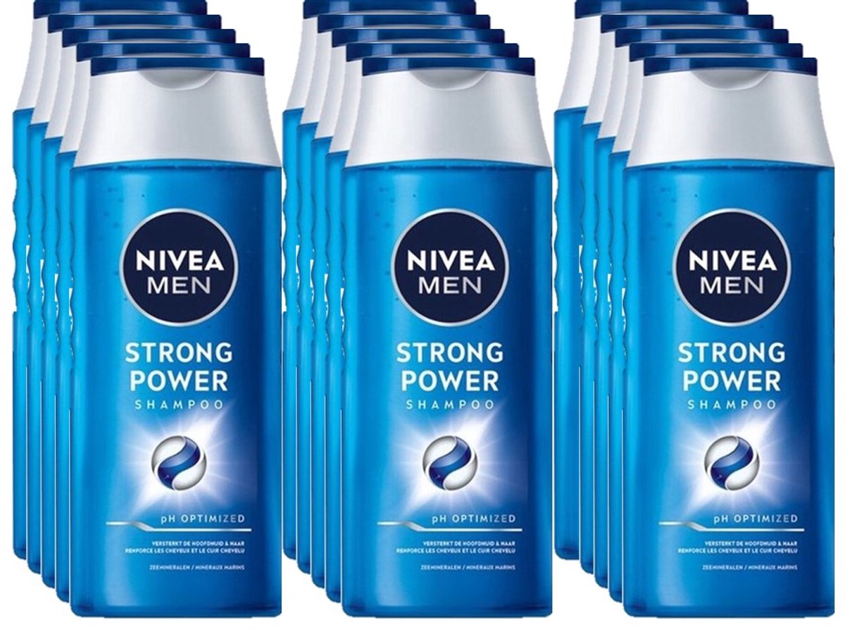 NIVEA MEN Strong Power Shampoo - 12 x 250 ml