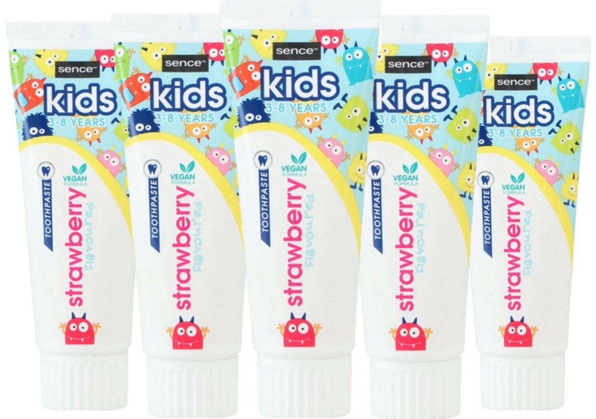 Sence Tandpasta Kids Aardbei - 5 x 75 ml