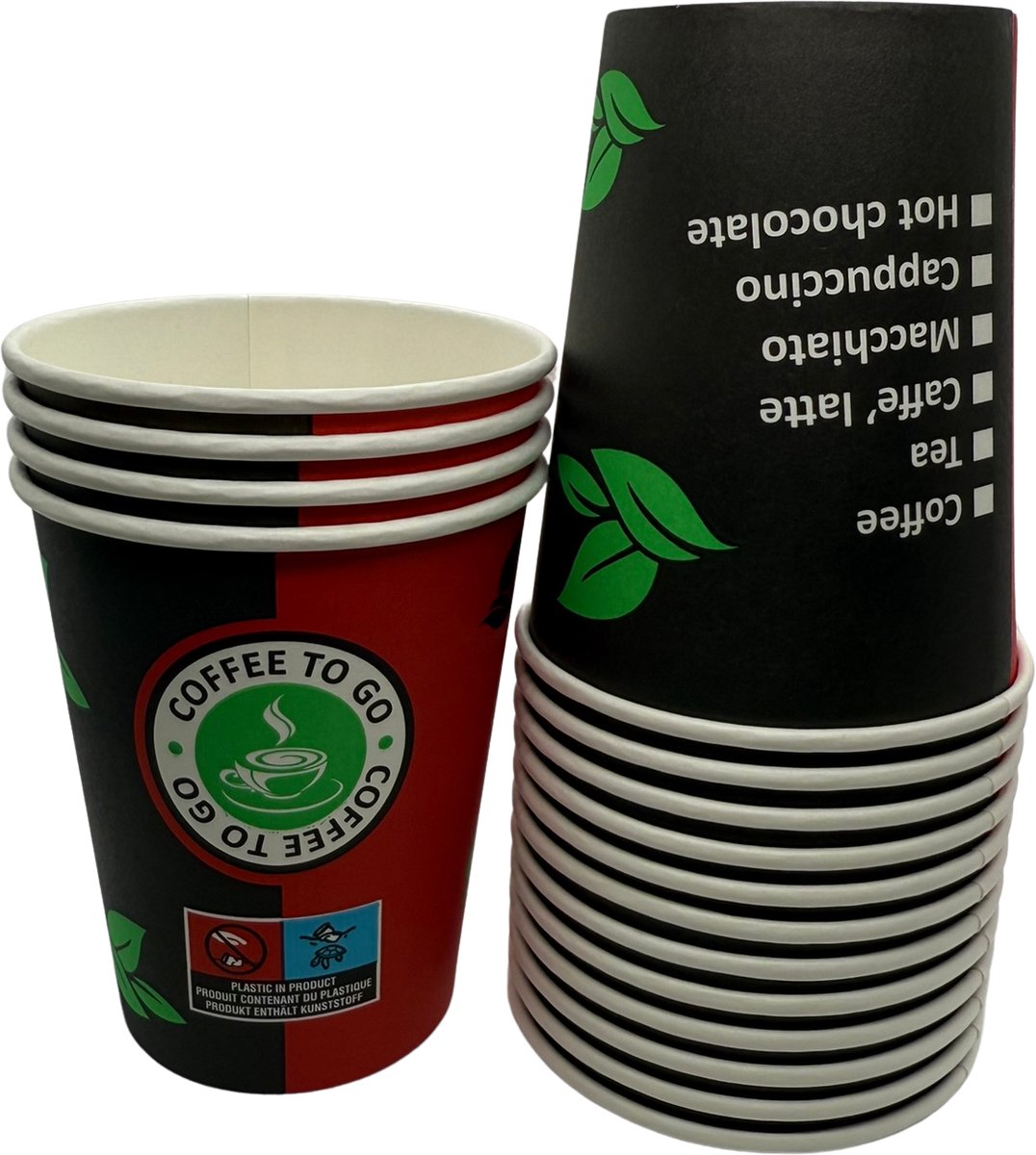 Papieren Koffiebekers – 8 oz (240 ml) – Coffee To Go– 20 x 50 stuks – 1000 wegwerpbekers – Horeca & To-Go