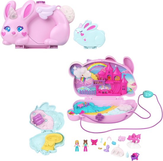 Polly Pocket 2-in-1 Konijntjesplezier - Tasje met compacte speelset