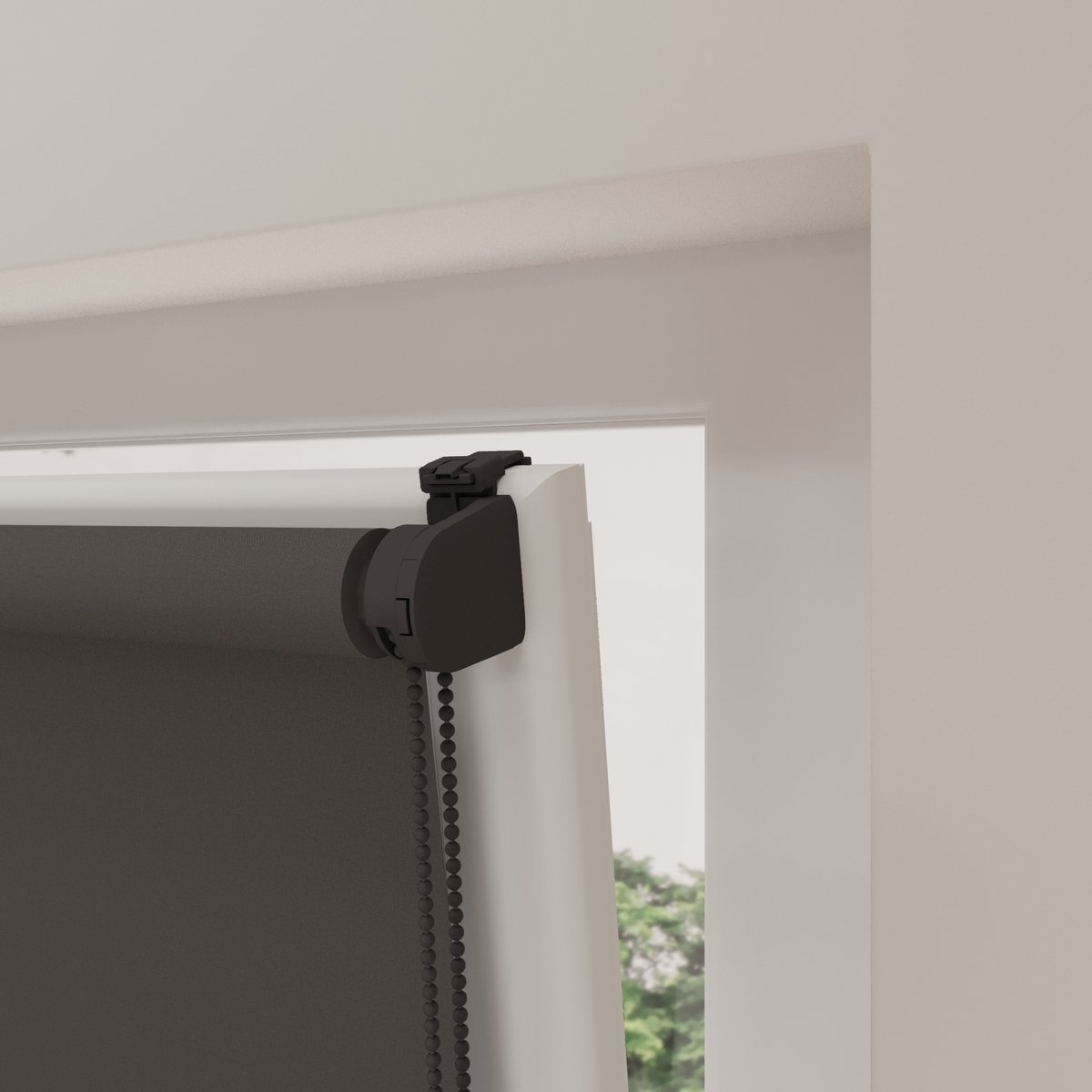 DTCH® Rolgordijn Verduisterend - Mini - Donker Grijs - 120 x 150 cm - Full Color - Rolgordijn zonder boren – foto 4