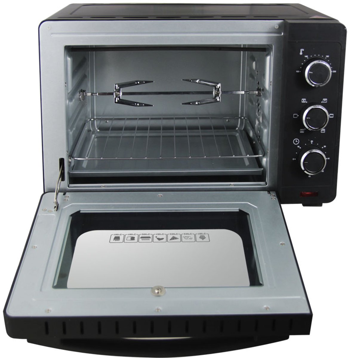 Esperanza Napoli EKO006N Mini Oven - 25 Liter - 1600W - Met Hetelucht (Convectie) - Instelbaar tot 250°C - Zwart — afbeelding 2