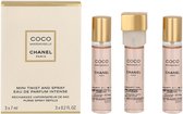 Chanel Coco Mademoiselle Intense Mini Twist and Spray Refill - 3 x 7 ml = 21 ml - eau de parfum - navullingen