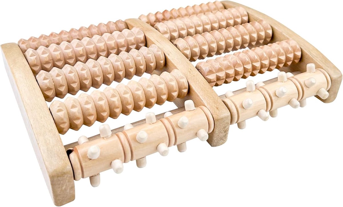 Wooden foot massager, foot massage roller, foot massager for arch pain relief, foot massage roller, reflexology tool for plantar fasciitis