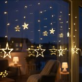 Lighto Sterren Lichtgordijn - 138 LED's - IP44 - Kerstverlichting Binnen & Buiten- 8-Functies - 3 m - Warm Wit