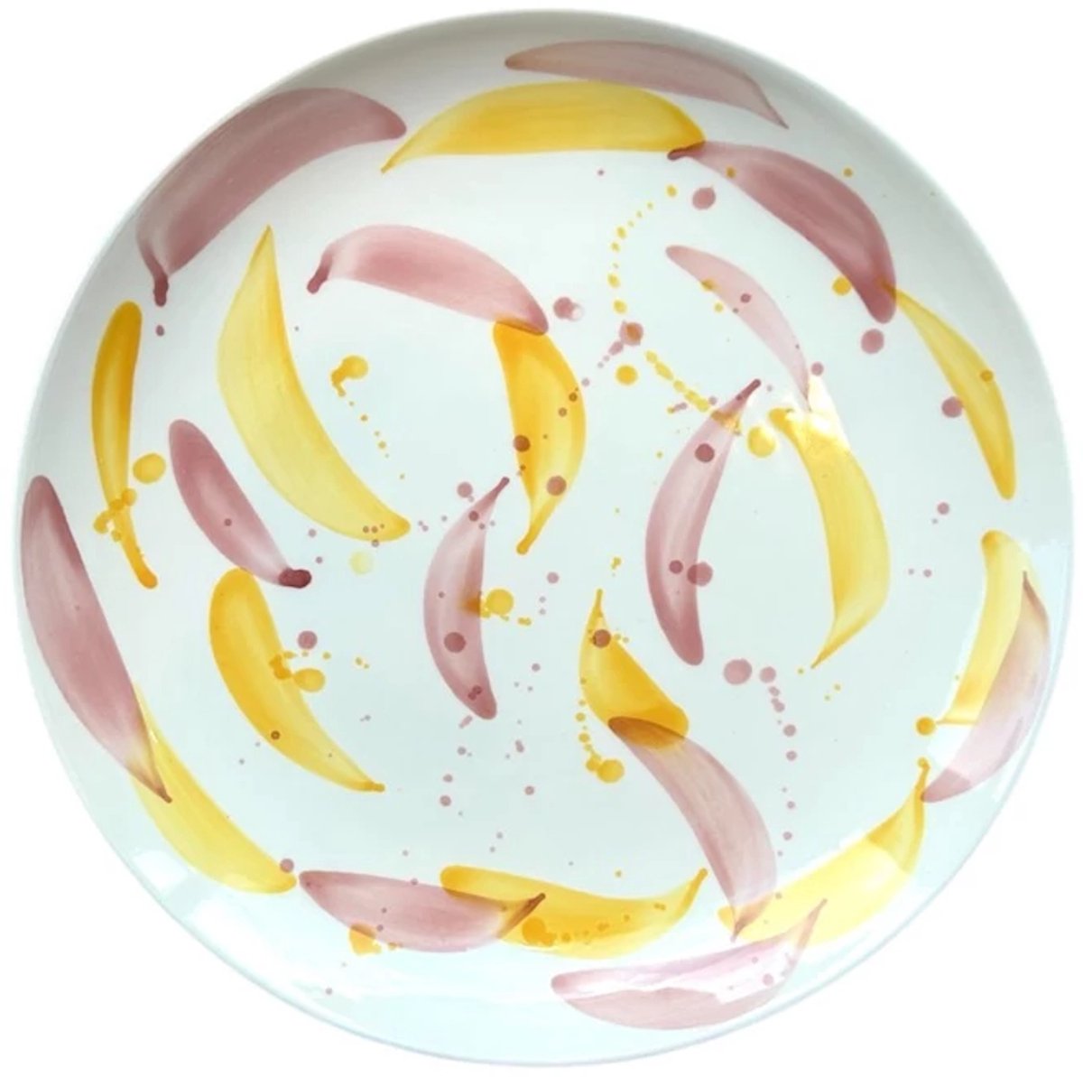 Val Pottery Foolish Chef's Creation plat bord D28cm roze / geel