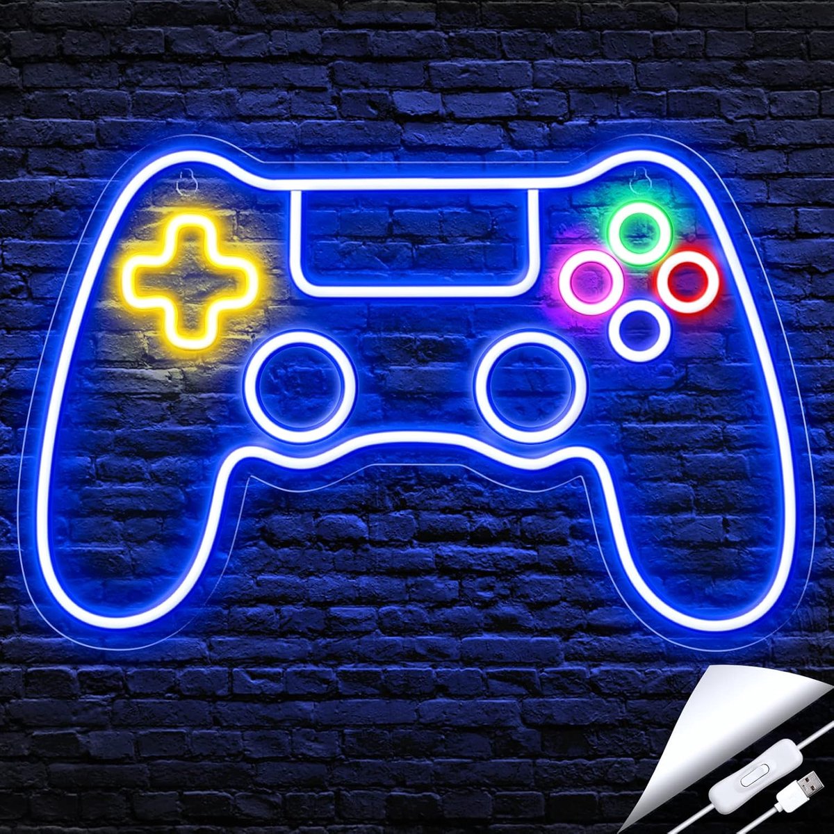 Daity Gamer Neon Light - Game Controller LED-lamp voor gamekamerdecoratie - Gamer Neon Light voor tienerjongenskamerdecoratie - Beste gamercadeaus voor jongens en kinderen