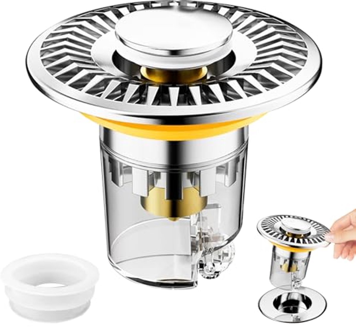 Universele Pop Up Afvoerplug voor Wastafels - 304 RVS Stopper voor Badkamer en Keuken (33-40mm)