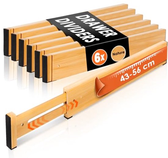 Verstelbare Bamboe Keukenladeverdeler 43-56 cm - Organiseer Je Laden