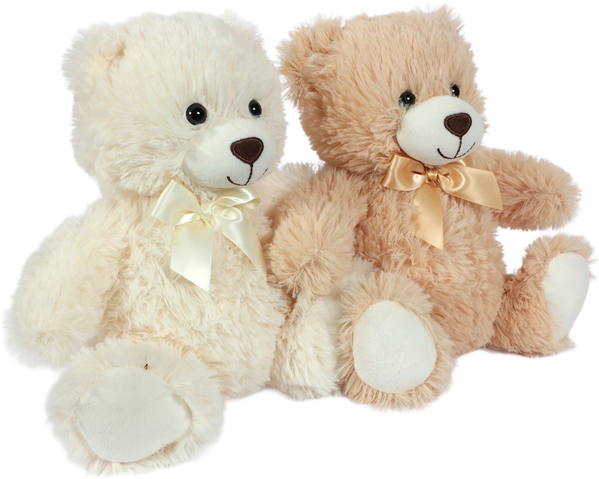 PIA Soft Toys - Set van 2 Pluche Beren Knuffels - 2 ass. - 25 cm