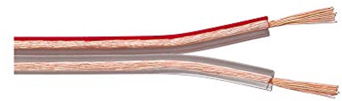 Luidsprekerkabel 2 x 0,5 mm² koperen strengen per meter - Transparante audiokabel voor subwoofer - 25 meter