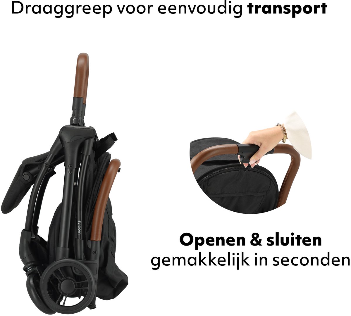 Mooiys Ash Buggy - Compacte buggy - Lichtgewicht Inklapbaar - Zwart – foto 3
