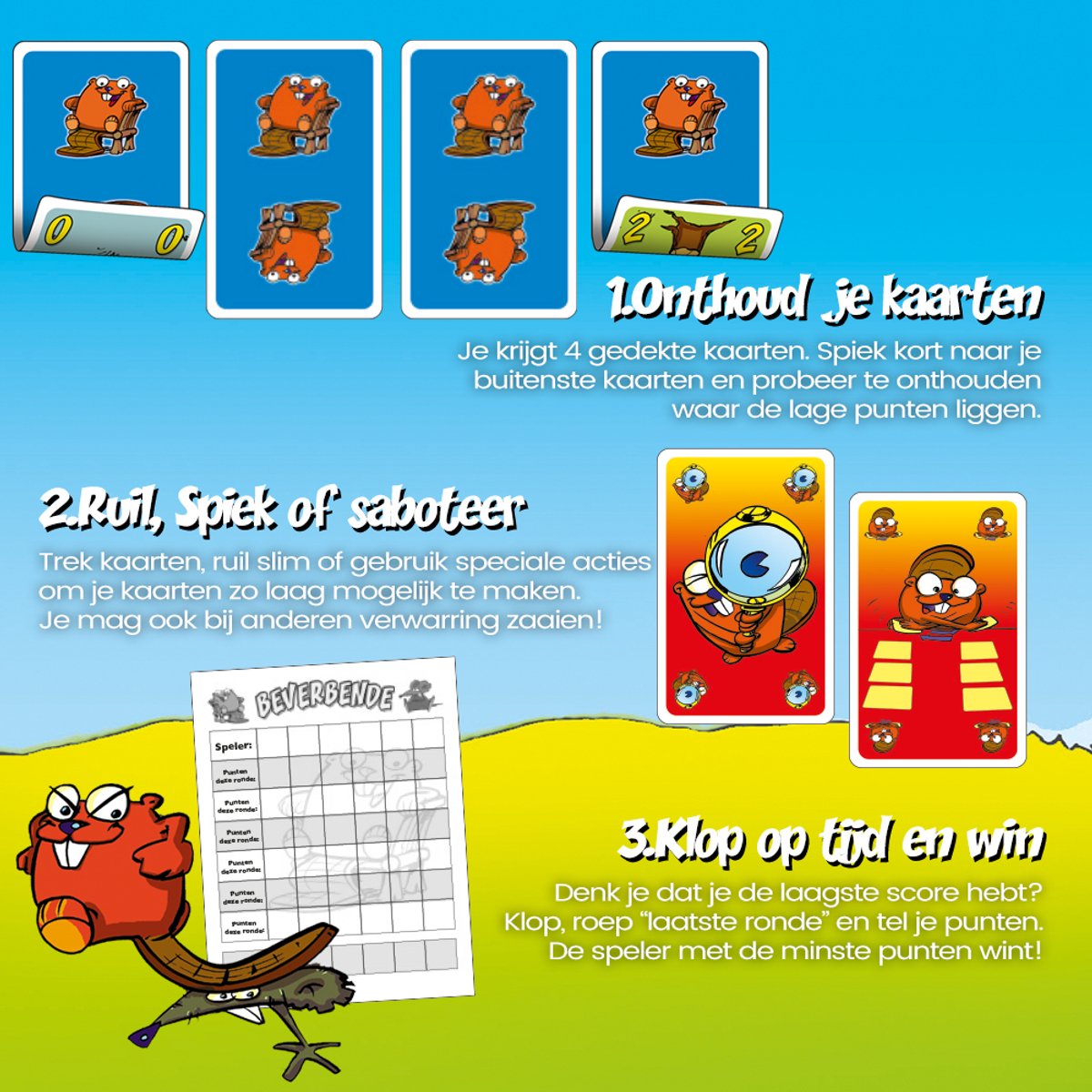 999 Games - Beverbende - Kaartspel - Tactisch geheugenspel - Familiespel - Gezelschapsspel - Educatief spel - vanaf 6 jaar - Klein cadeautje — afbeelding 5