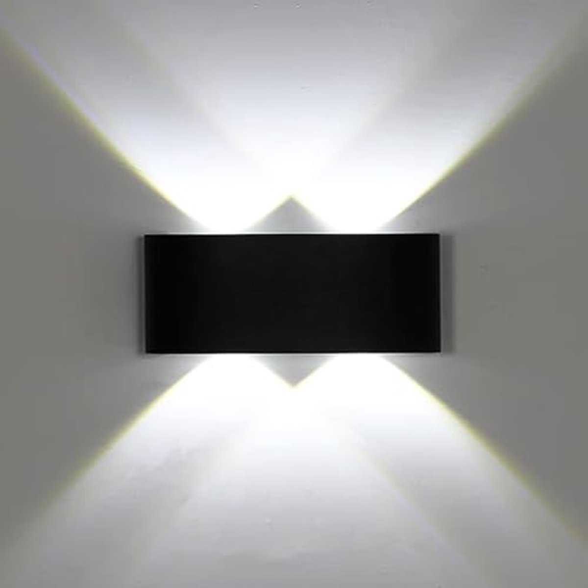 Haobosic - Moderne Outdoor Wandlamp - Zwart - 4x LED - 12W 6000K