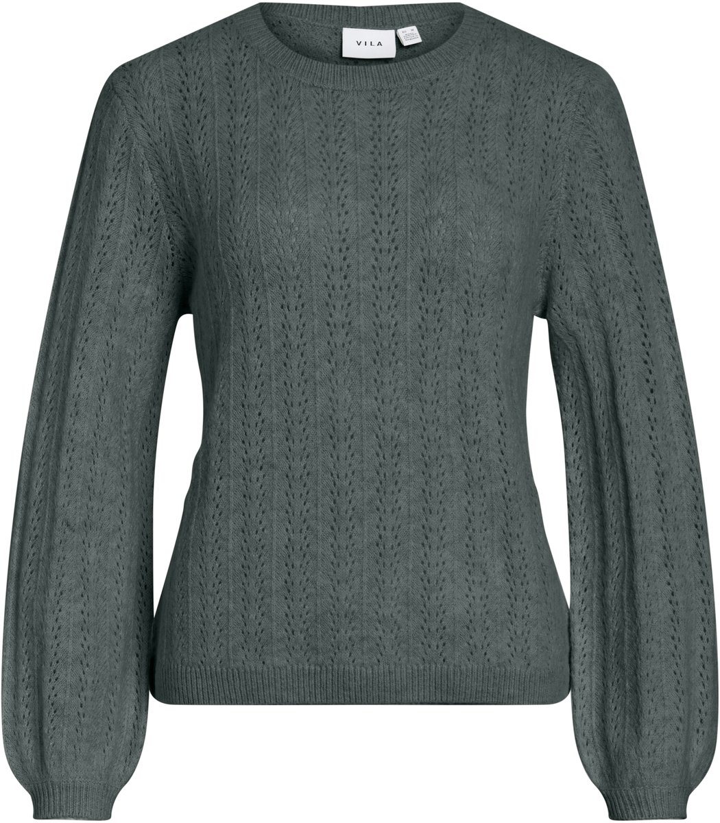 VILA - VILIGA POINTELLE L/S O-NECK TOP -NOOS - Dames - Gebreide truien