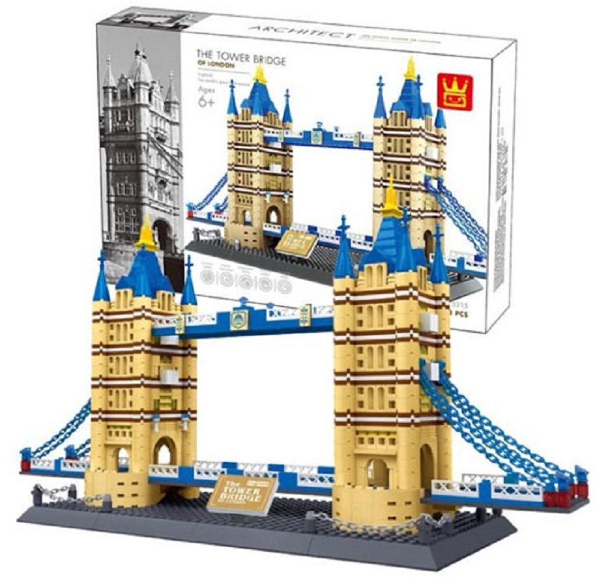 COIL Modelbouwpakketten, Architectuurmodel, Constructiespeelgoedblokken, Speelgoedbouwstenen, Tower Bridge Londen, 1031 onderdelen