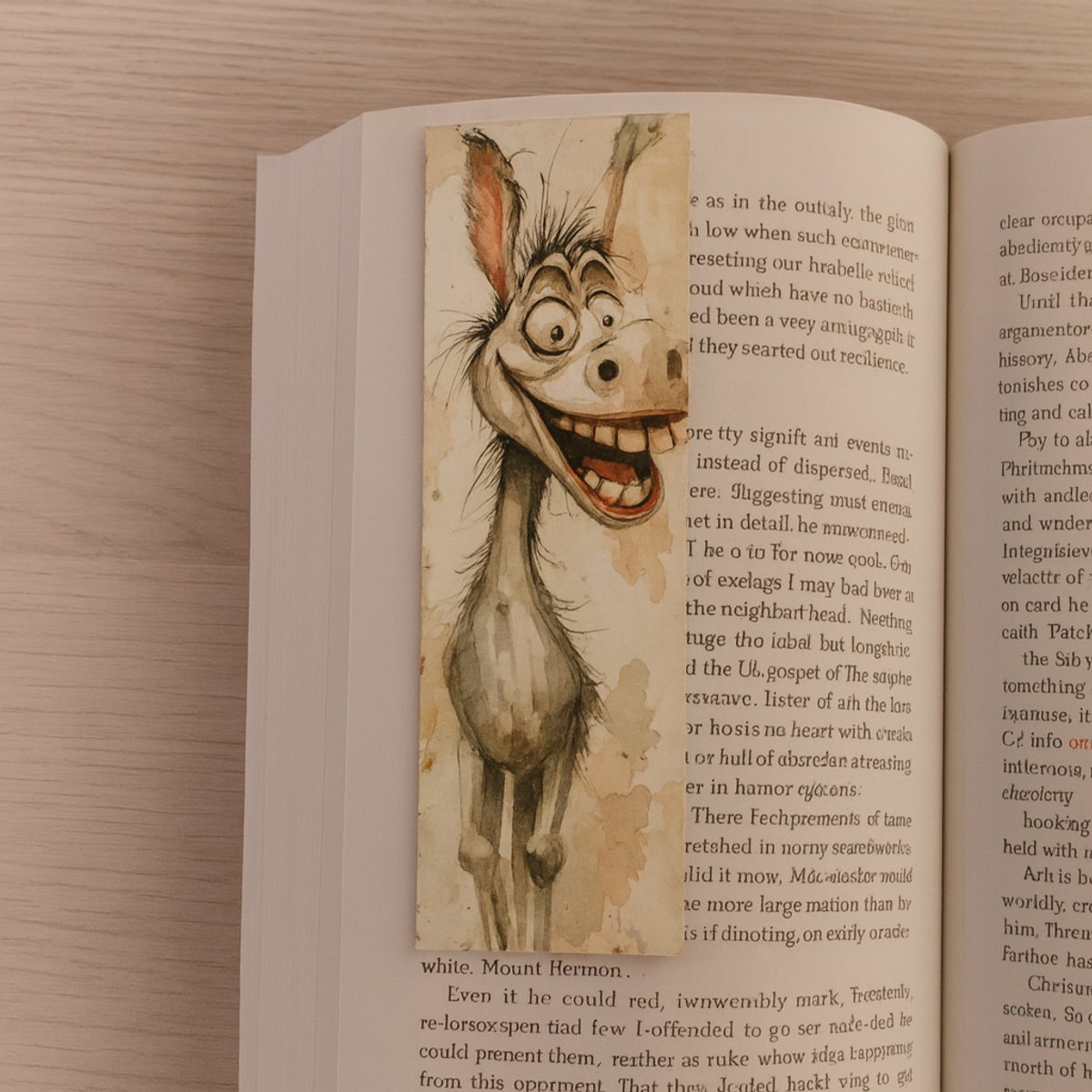 Boekenlegger Ezel - Bladwijzer - 15 x 4 cm - Dubbelzijdig bedrukt - Stevig karton - Voor de lezende ezel liefhebber